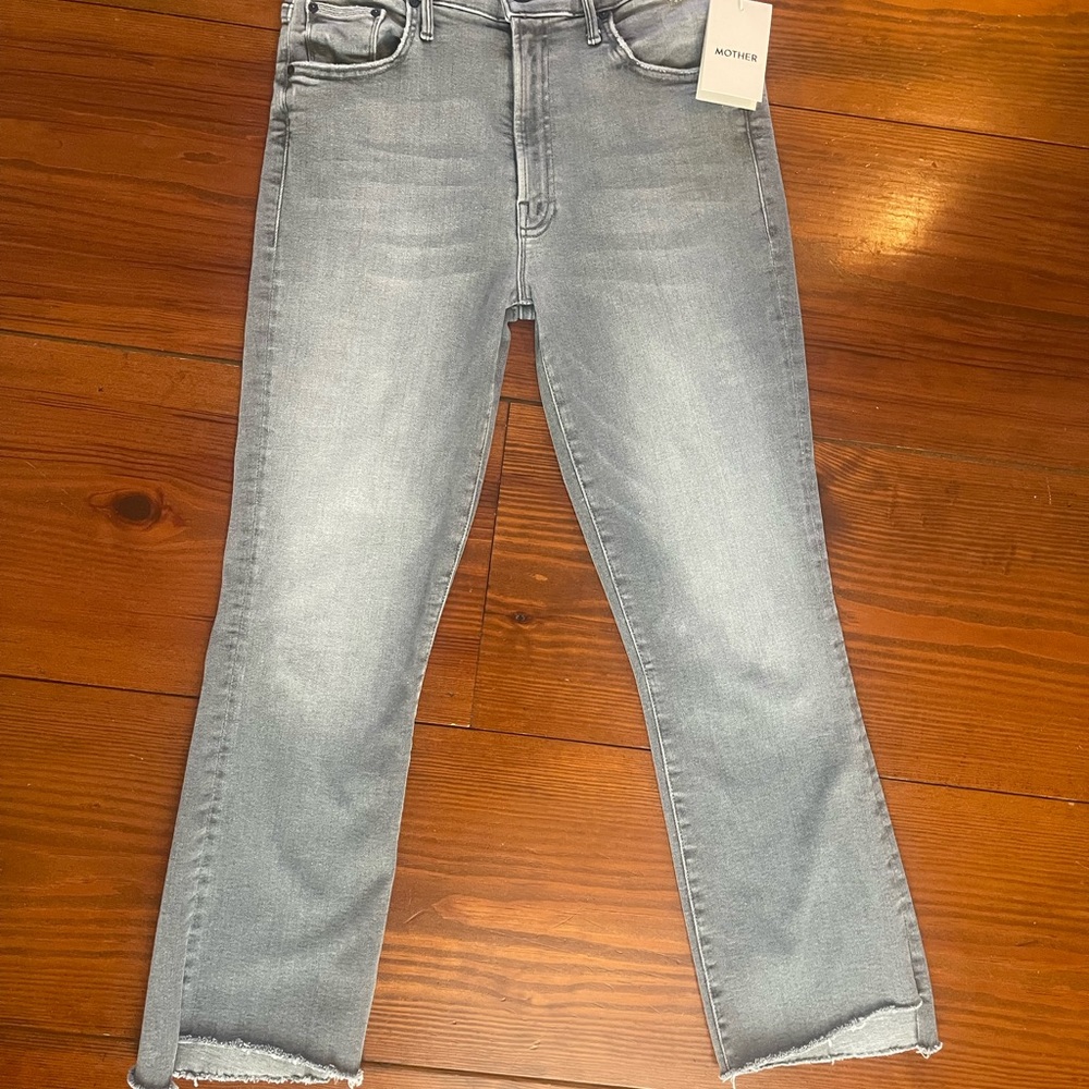 MOTHER Ankle & Cropped Jeans in Light Gray